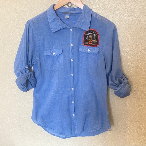 Horny Toad button down shirt roll up sleeves colorado brewery patch on front med - Picture 1 of 4